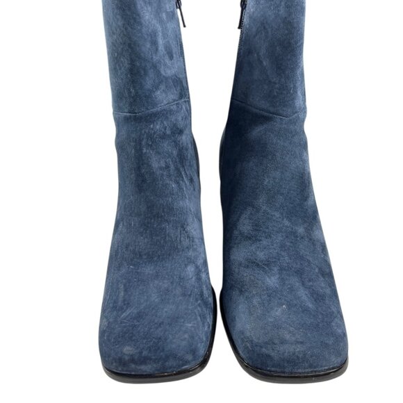 Vintage Chadwick's Blue Suede Leather Upper Ankle Booties Size 8.5 M - Picture 3 of 16
